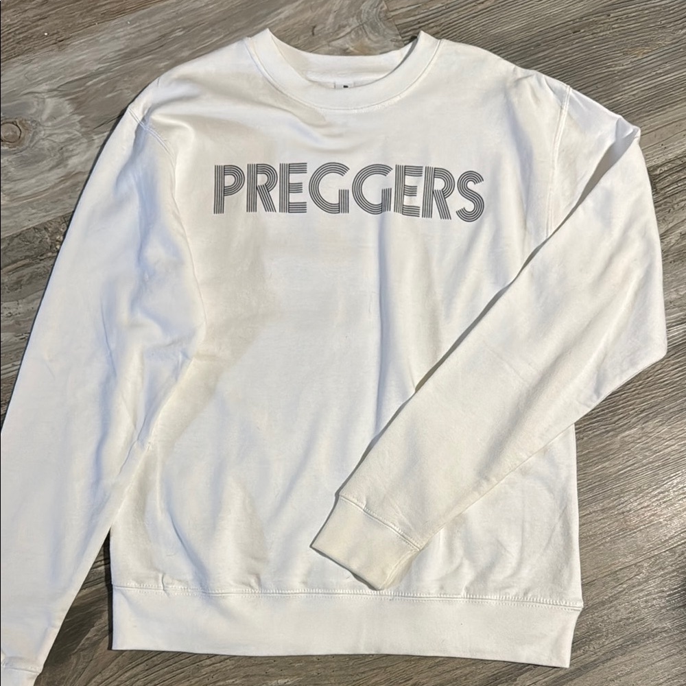 White Graphic Women’s crewneck sweatshirt - PREGGERS